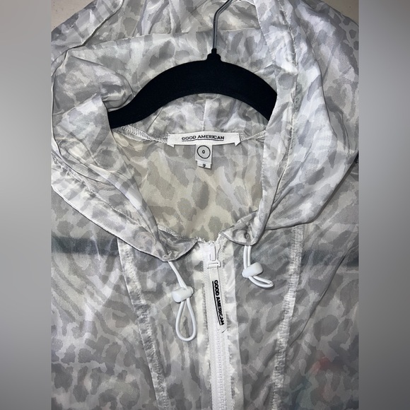 🐆 NWT! Good American Leopard Windbreaker Jacket - Picture 15 of 16